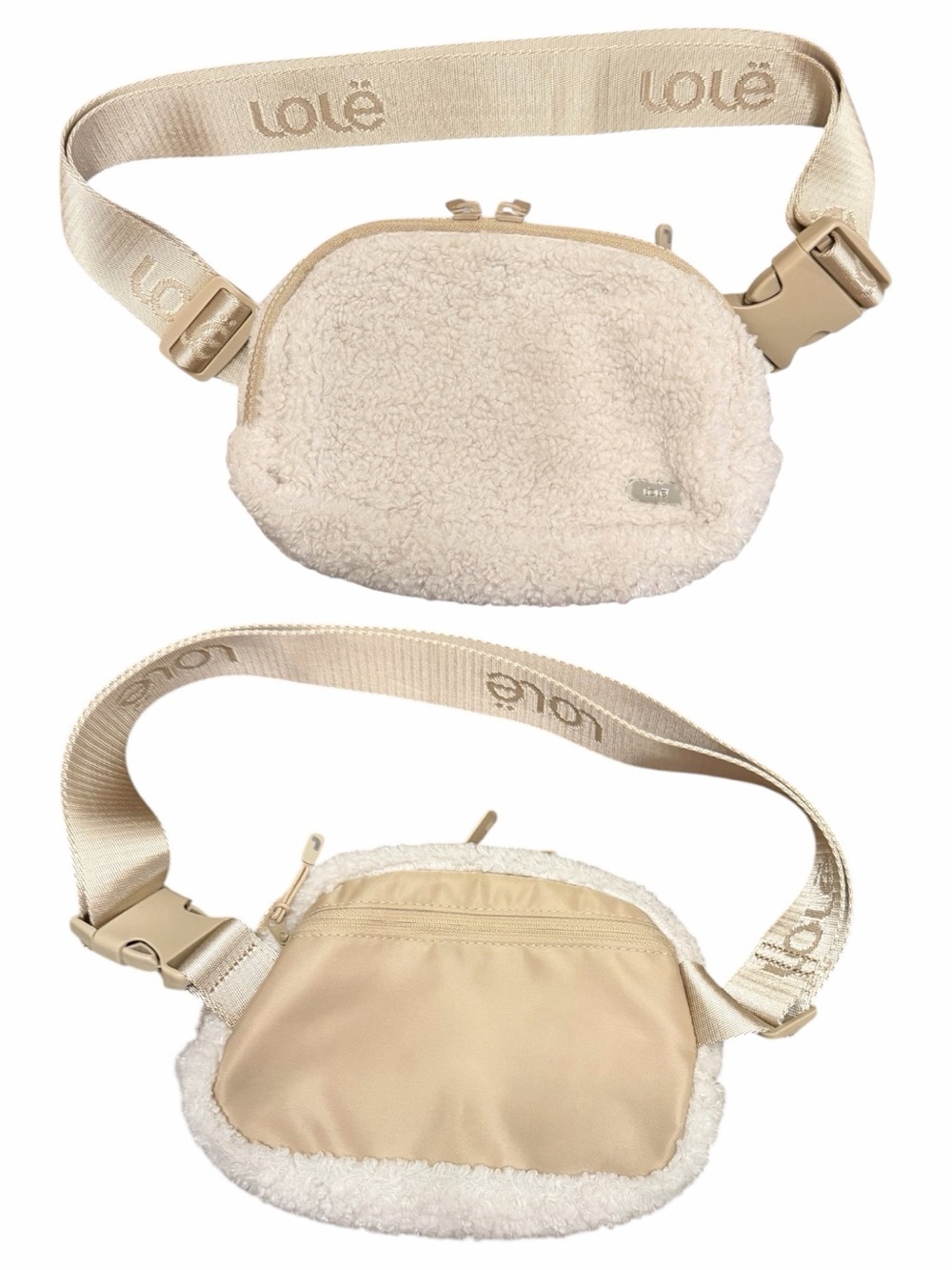 Like New • LOLË Beige Sherpa Belt Bag.